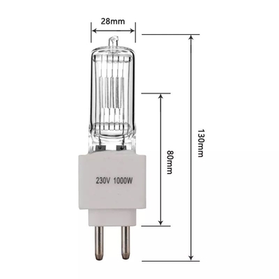230V 1000W Quartz Halogène Ampoule Quartz Lampe Halogène Lumière Pour Éclairage De Scène