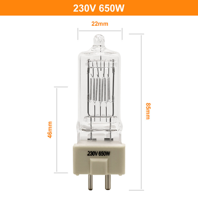 Ampoule de projecteur de théâtre de réflecteur à C.A. de lampe de projecteur d'halogène de GY9.5 230V 650W