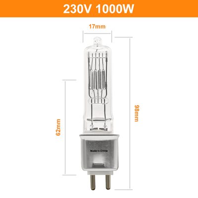 230V ampoule 3200k fini simple GX 9,5 Pin Cap For Ceiling Lights de quartz de 1000 watts