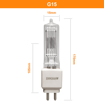 lampe de quartz d'ampoule d'halogène de 110V 230v 2000w G15 3200K pour le théâtre de studio cinématographique