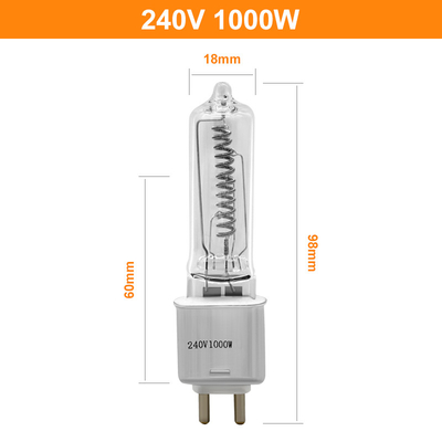 Étape de lampe d'halogène de tungstène de G9.5 240V 1000w et lampe finies simples de studio