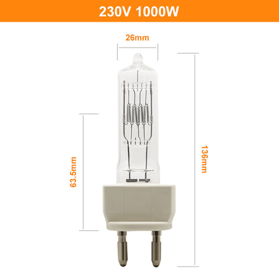 studio cinématographique fini simple d'ampoule d'halogène de 230v 1000w allumant les lampes 300h de projecteur de film