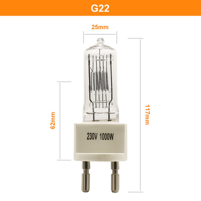 Seul watt optique fini G9.5 de la lampe 3200k 230V 1000 d'affichage d'halogène