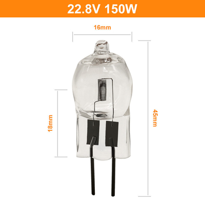 Ampoule de salle d'opération de la lampe d'halogène de tungstène de quartz de Bi-Pin G6.35 150w 22.8V