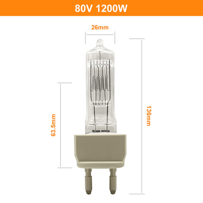 remplacement d'ampoule de quartz de réflecteur à C.A. du théâtre TV de lampe d'halogène de 80V 1200W