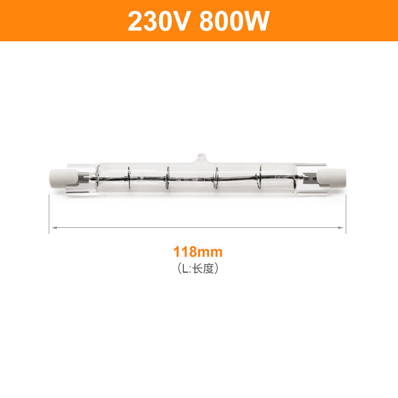 Le double d'halogène de quartz d'IR a fini l'ampoule 118mm 230V 800W