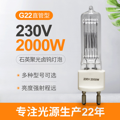 Bi Pin Halogen Lamp Explosion Proof d'ampoule d'halogène de quartz de 230v 2000w G22